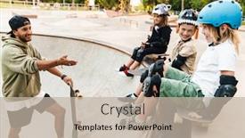  Presentation with gear - Slide deck consisting of smiling-kids-wearing-safety-gear background and a mint green colored foreground