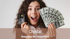  Presentation with business card - Amazing slide set having smiling lady - photo of excited happy young backdrop and a coral colored foreground