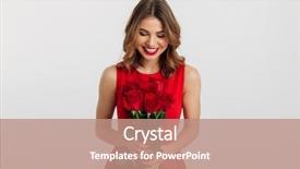  Presentation with roses - Slides featuring smiling lady - portrait of a satisfied young background and a coral colored foreground