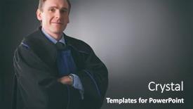  Presentation with lawyer - Cool new theme with smiling-lawyer-in-a-toga backdrop and a  colored foreground