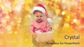  Presentation with christmas holidays - Colorful slides enhanced with smiling little african american baby backdrop and a yellow colored foreground