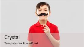  Presentation with red grey - Amazing presentation design having smiling little boy in red backdrop and a lemonade colored foreground