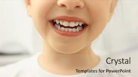  Presentation with dental child - Cool new PPT layouts with smiling little child on light backdrop and a lemonade colored foreground