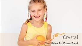  Presentation with orange - Colorful slides enhanced with smiling-little-girl-holding-juicy backdrop and a lemonade colored foreground