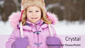  Presentation with hat - Cool new presentation theme with smiling little girl in pinky backdrop and a lavender colored foreground