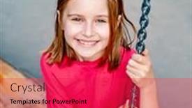  Presentation with swing - Theme having smiling-little-girl-on-park background and a red colored foreground