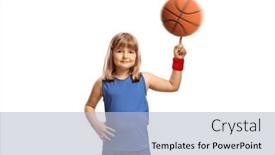  Presentation with basketball blue - Presentation theme with smiling-little-girl and a light blue colored foreground