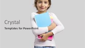  Presentation with student - Amazing slide deck having smiling-little-student-girl-holding backdrop and a light gray colored foreground
