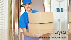  Presentation with postal labor union - PPT theme featuring baby concept of pregnancy maternity background and a sky blue colored foreground.