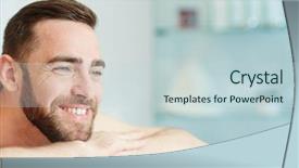  Presentation with anti stress - Slides with smiling man enjoying anti-stress background and a  colored foreground