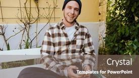  Presentation with man sitting bench - 