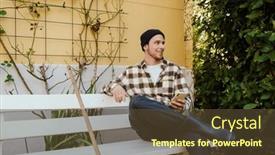  Presentation with man sitting bench - 