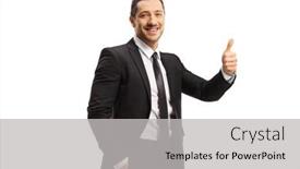  Presentation with black man - Presentation design having smiling-man-in-a-black background and a light gray colored foreground