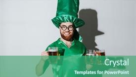 Presentation with costume - Presentation theme consisting of smiling man in st patriks background and a  colored foreground