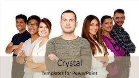  Presentation with college education happy smiling - Beautiful presentation theme featuring smiling man leading his happy backdrop and a coral colored foreground