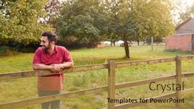  Presentation with walk - PPT layouts enhanced with smiling-man-taking-a-break background and a gold colored foreground