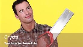  Presentation with gold man smile - Cool new theme with smiling-man-with-a-tenon backdrop and a tawny brown colored foreground