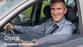  Presentation with car parking - Beautiful presentation theme featuring smiling mature businessman parking backdrop and a gray colored foreground
