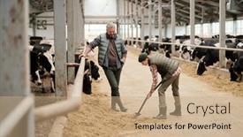  Presentation with railing - Beautiful PPT layouts featuring smiling-mature-father-leaning backdrop and a coral colored foreground