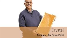  Presentation with frame - PPT theme enhanced with smiling-mature-man-holding background and a yellow colored foreground