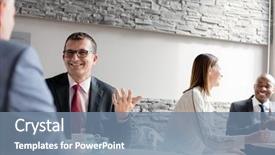  Presentation with cafeteria - Presentation theme enhanced with smiling mature man talking with male colleague in office cafeteria background and a seafoam green colored foreground