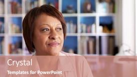  Presentation with pink home office - Presentation theme consisting of home office by bookcase background and a coral colored foreground