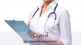  Presentation with medical smiling doctor - Slide set consisting of smiling medical doctor holding a folder isolated on white background and a sky blue colored foreground