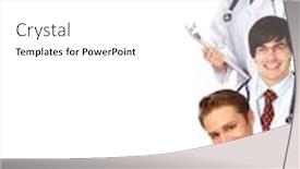  Presentation with nurses - Amazing slide deck having smiling medical people with stethoscopes doctors and nurses over white background backdrop and a white colored foreground