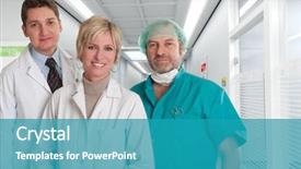  Presentation with midwife - Colorful theme enhanced with smiling medical team backdrop and a teal colored foreground