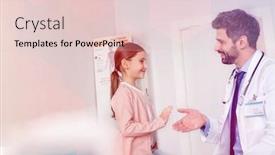  Presentation with shaking hands - Amazing PPT theme having smiling-mid-adult-doctor-shaking backdrop and a  colored foreground