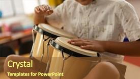  Presentation with music school - Amazing slides having a classroom at elementary backdrop and a tawny brown colored foreground