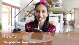  Presentation with covid coronavirus - Audience pleasing presentation theme consisting of smiling-mixed-race-woman-wearing backdrop and a coral colored foreground