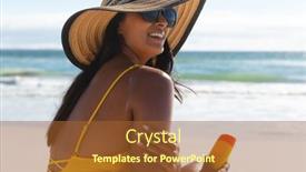  Presentation with race - PPT theme with smiling-mixed-race-woman background and a red colored foreground