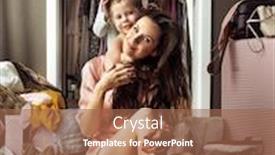  Presentation with mom kids - Presentation theme enhanced with smiling-mom-and-her-kids background and a coral colored foreground