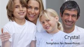  Presentation with daughter mother - Presentation having smiling mother and daughter baking in kitchen background and a sky blue colored foreground