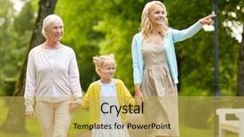  Presentation with generation - Audience pleasing theme consisting of smiling mother daughter and grandmother backdrop and a  colored foreground
