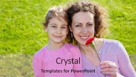  Presentation with neonatal nurse baby hand mother - Presentation design enhanced with smiling mother with red carnation background and a lemonade colored foreground