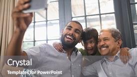  Presentation with generation family farm - Theme featuring smiling multi-generation family making background and a gray colored foreground