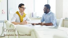  Presentation with light - Amazing presentation having smiling-multiethnic-man-in-trendy backdrop and a soft green colored foreground