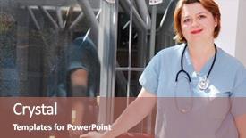  Presentation with hospital - Audience pleasing presentation consisting of smiling nurse in a hospital backdrop and a  colored foreground