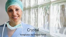  Presentation with surgical nurse - Audience pleasing theme consisting of smiling nurse wearing surgical cap backdrop and a light blue colored foreground