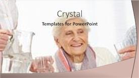  Presentation with nursing - Amazing PPT theme having smiling-nursing-assistant-pours-water backdrop and a sky blue colored foreground