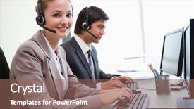  Presentation with office ergonomics man worker exercising - Slides consisting of smiling office workers using computers background and a  colored foreground