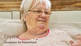  Presentation with nursing - Theme having smiling-old-woman-as-patient background and a soft green colored foreground