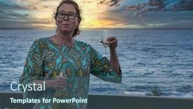  Presentation with south africa - Cool new PPT theme with smiling-old-woman-drinking backdrop and a ocean colored foreground