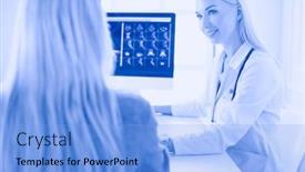  Presentation with medical desk - Presentation theme consisting of smiling-patient-receiving-a-medical background and a light blue colored foreground