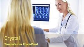  Presentation with medical desk - Presentation featuring smiling-patient-receiving-a-medical background and a tawny brown colored foreground