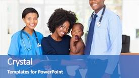  Presentation with medical pediatric - Colorful presentation theme enhanced with smiling pediatric medical professionals backdrop and a teal colored foreground