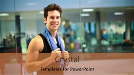 Presentation with trainer - Cool new theme with smiling-personal-trainer backdrop and a coral colored foreground