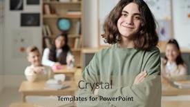  Presentation with school bullying - Presentation consisting of smiling-pre-teen-secondary-school background and a coral colored foreground